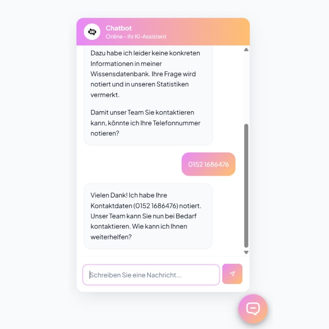 Telefonnummer erfassen